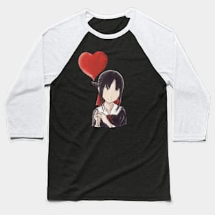 Kaguya sama Kaguya shinomiya holding a heart-shaped red balloon in an aesthetic watercolor art | mirror Baseball T-Shirt